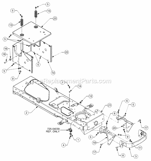 Frame Diagram and Parts List for LT1022 13AB11CH710, 13AB11CH712 Cub Cadet Lawn Tractor